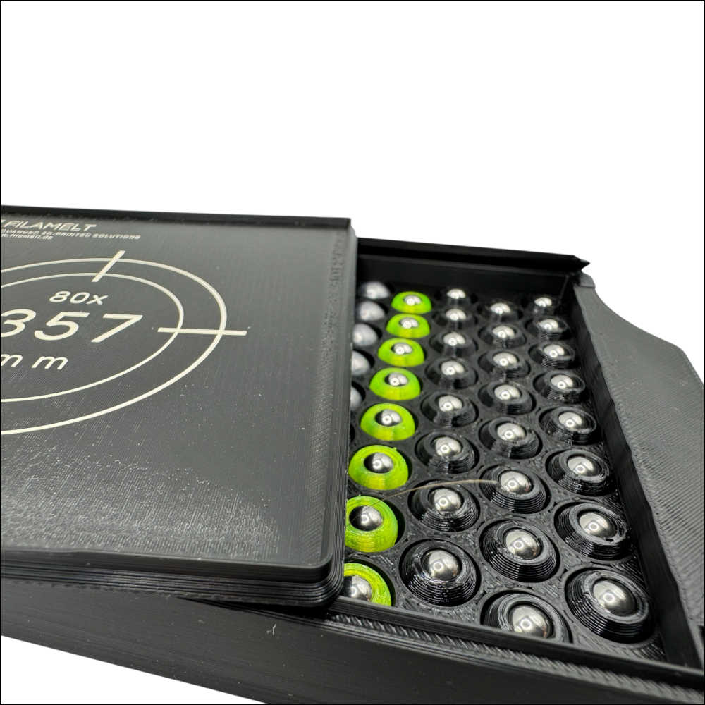 Diabolo-Box für 80x.357 / 9 mm – Praktisch stapelbar wiederverwendbar. Matchbox Schießsport-Zubehör