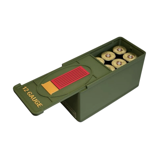 Coconut Innovations Munitionsbox / 12 Gauge 2.75" / 12-70 / ‘Schiebedeckel’  / Patronenbox, Ammo Box - 3D-Druck aus dem Westerwald