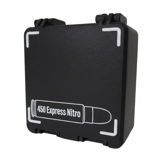 Filamelt Munitionsbox / 450 Nitro Express / 'Klappdeckel' / Patronenbox, Ammo Box - 3D-Druck aus dem Westerwald