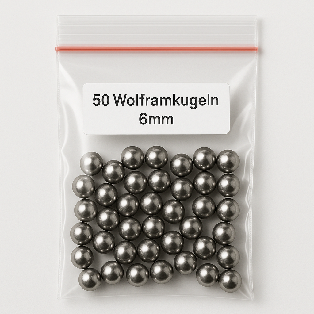 50x 6mm Wolframkugel (Tungsten, Hartmetall)